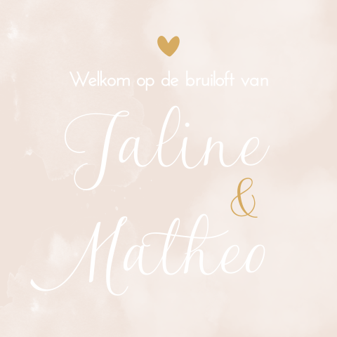 Welkomstbord bruiloft romantisch