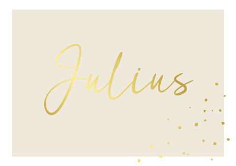 Geboortekaartje jongen beige crème goudfolie