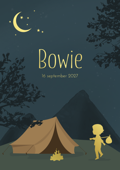 Geboortekaartje Jongen Kamperen Avontuur Sterren