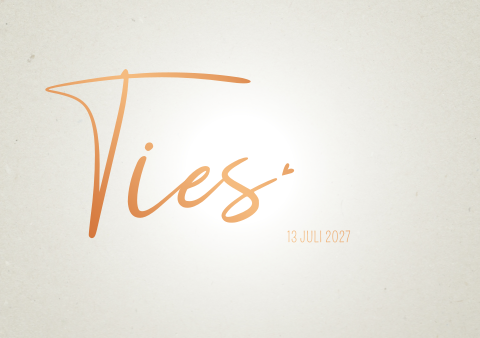 Rouwkaart koperfolie beige crème jongen