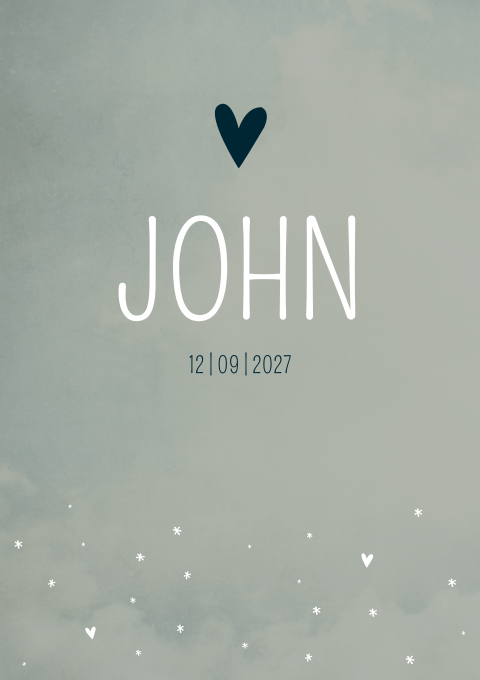 Geboortekaartje Jongen EarlyDew Modern Gewolkt