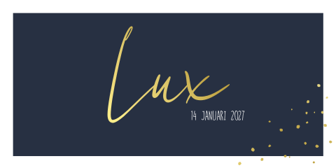 Rouwkaart jongen Donkerblauw stippen goudfolie