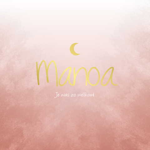 Rouwkaart meisje oudroze maan