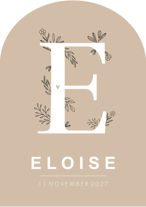 Geboortekaartje Meisje Bloemen Letter Stans