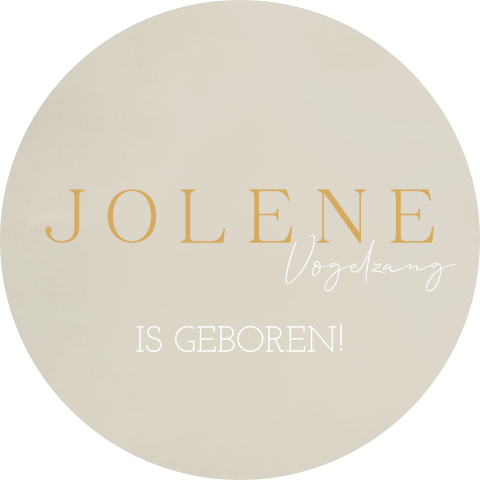 Raamsticker Rond Beige Goudkleur Wit