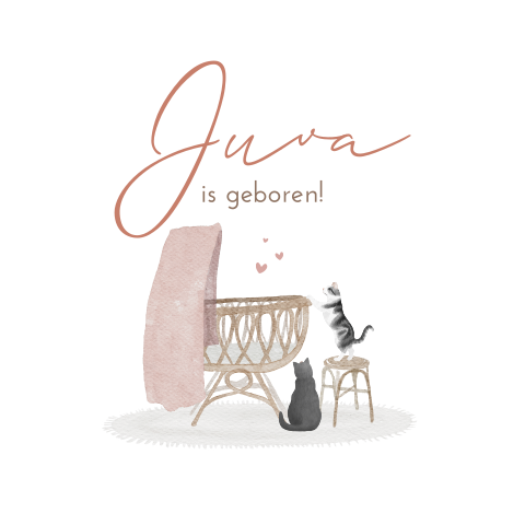 Raamsticker Watercolor Katten Poezen Wiegje