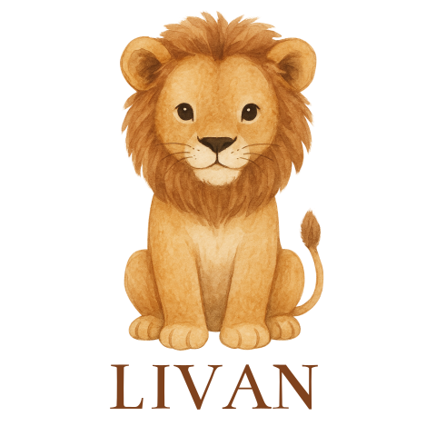 Geboortebord jongen Leeuw Livan