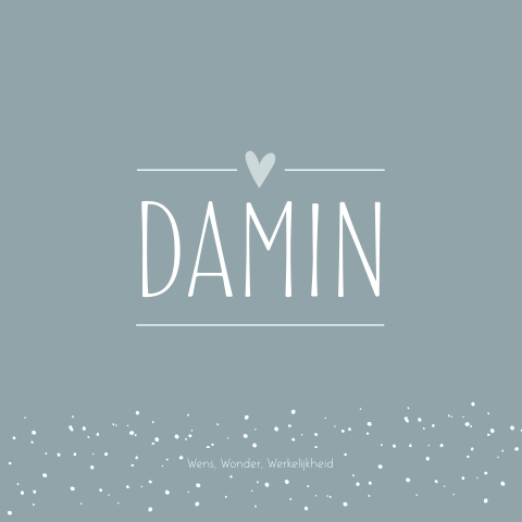 Geboortekaartje jongen oudblauw stipjes