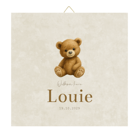 Geboortegel jongen teddybeertje