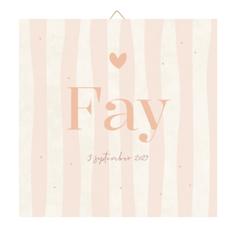 Geboortetegel meisje strepen stipjes