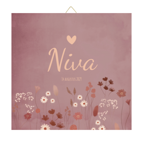 Geboortetegel meisje bloemen